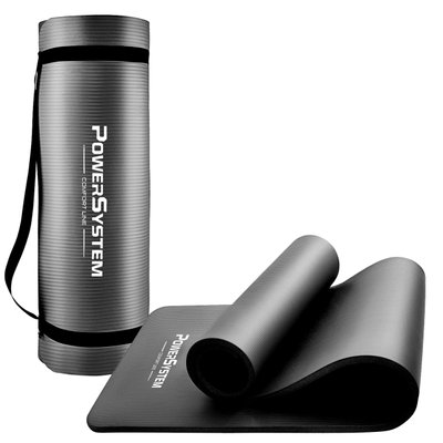 Коврик для йоги и фитнеса Power System PS-4017 NBR Fitness Yoga Mat Plus Black (180х61х1) PS-4017_Black фото