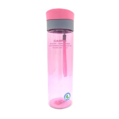 Пляшка для води CASNO 600 мл KXN-1145 Рожева + пластиковий вінчик KXN-1145_Pink фото