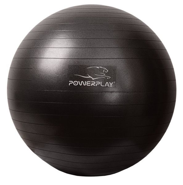 Мяч для фитнеса (фитбол) PowerPlay 4001 Ø65 cm Gymball Черный + насос PP_4001_65_Black фото