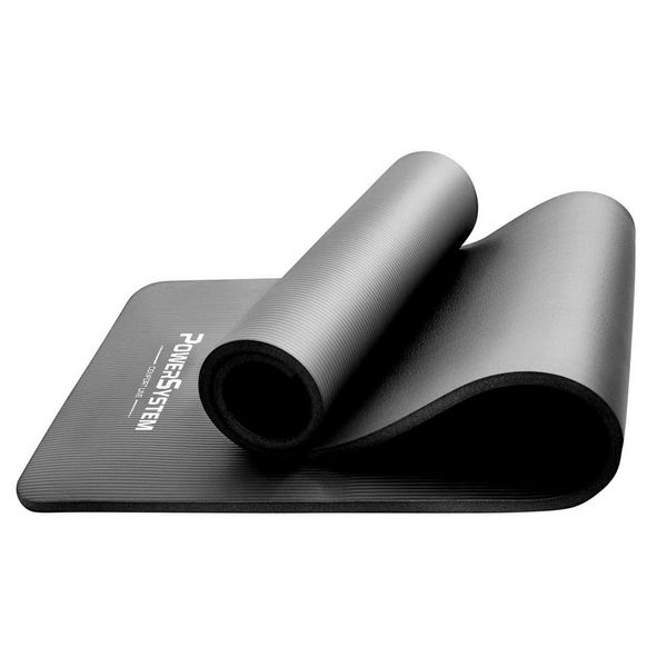 Килимок для йоги та фітнесу Power System PS-4017 NBR Fitness Yoga Mat Plus Black (180х61х1) PS-4017_Black фото