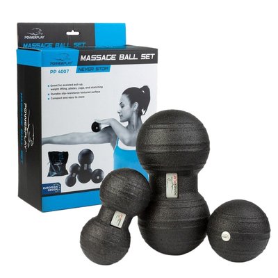 Набор массажных мячиков PowerPlay 4007 EPP Massage Ball Черные (3 шт.) PP_4007_Black(3pcs) фото