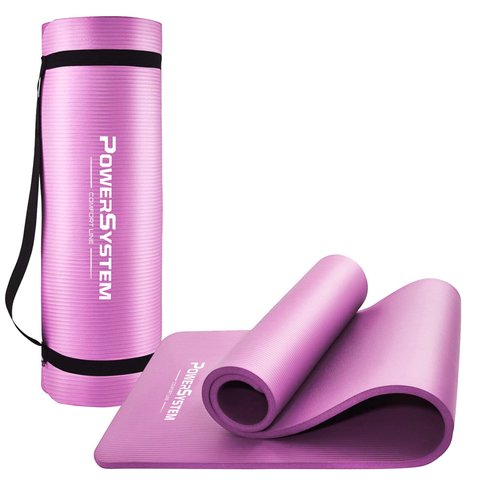 Килимок для йоги та фітнесу Power System PS-4017 NBR Fitness Yoga Mat Plus Pink (180х61х1) PS-4017_Pink фото