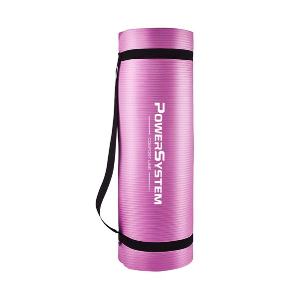 Килимок для йоги та фітнесу Power System PS-4017 NBR Fitness Yoga Mat Plus Pink (180х61х1) PS-4017_Pink фото