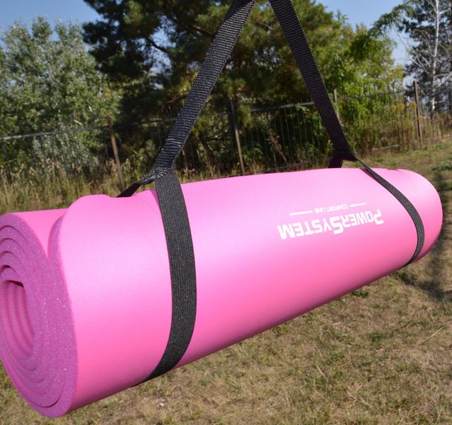 Килимок для йоги та фітнесу Power System PS-4017 NBR Fitness Yoga Mat Plus Pink (180х61х1) PS-4017_Pink фото