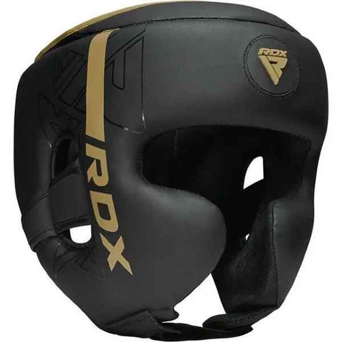 Боксерський шолом RDX F6 KARA Matte Golden L (капа у комплекті) HGR-F6MGL-L фото