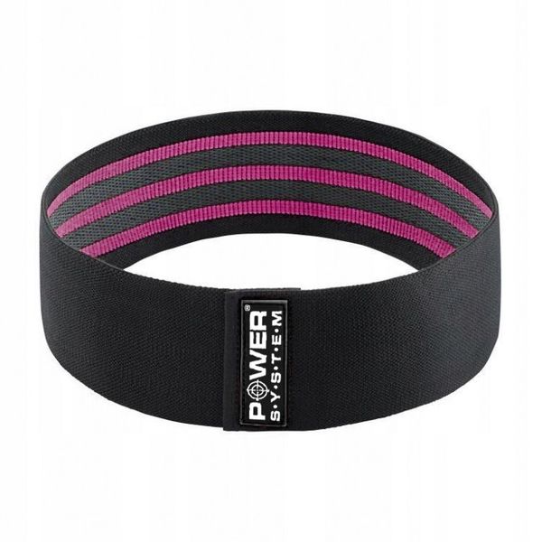 Тканева гумка для фітнесу та спорту Power System PS-4091 Booty Band LVL 1 Black/Pink (d_64 см. навантаження 18-23кг.) 4091PI-0 фото