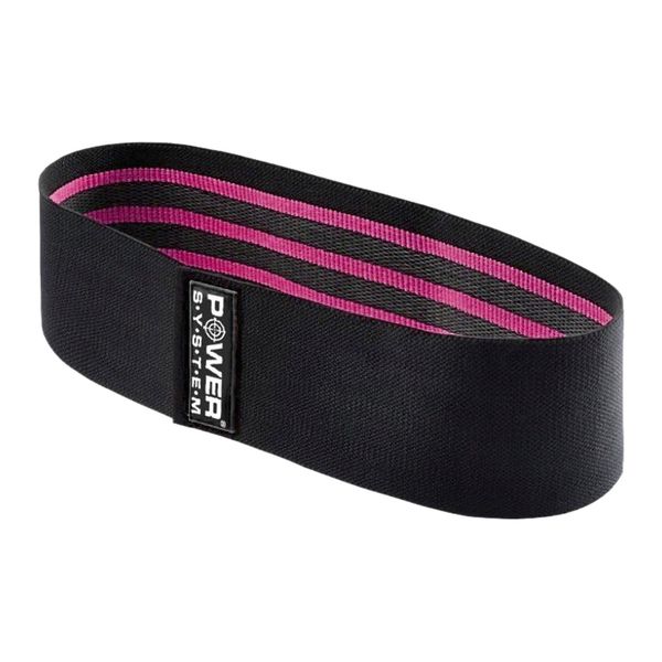 Тканева гумка для фітнесу та спорту Power System PS-4091 Booty Band LVL 1 Black/Pink (d_64 см. навантаження 18-23кг.) 4091PI-0 фото