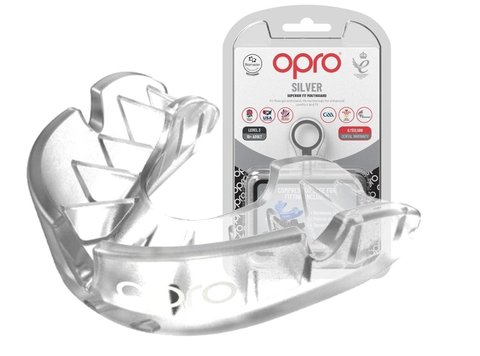 Капа OPRO Silver доросла (вік 11+) Clear (art.102502006) Silver_Clear фото