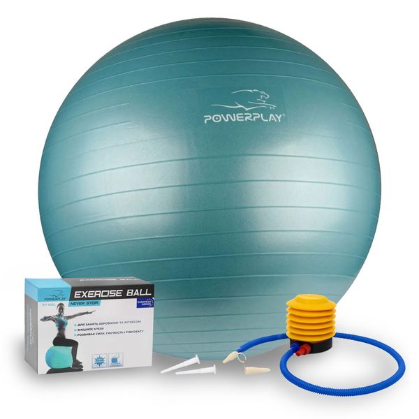 Мяч для фитнеса (фитбол) PowerPlay 4001 Ø75 cm Gymball Зеленый + насос PP_4001_75_Green фото