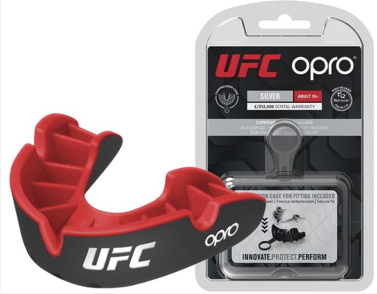 Капа OPRO Silver UFC дитяча (вік до 10) Black/Red (ufc.102515001) UFC_Jr_Silver_Bl/R фото