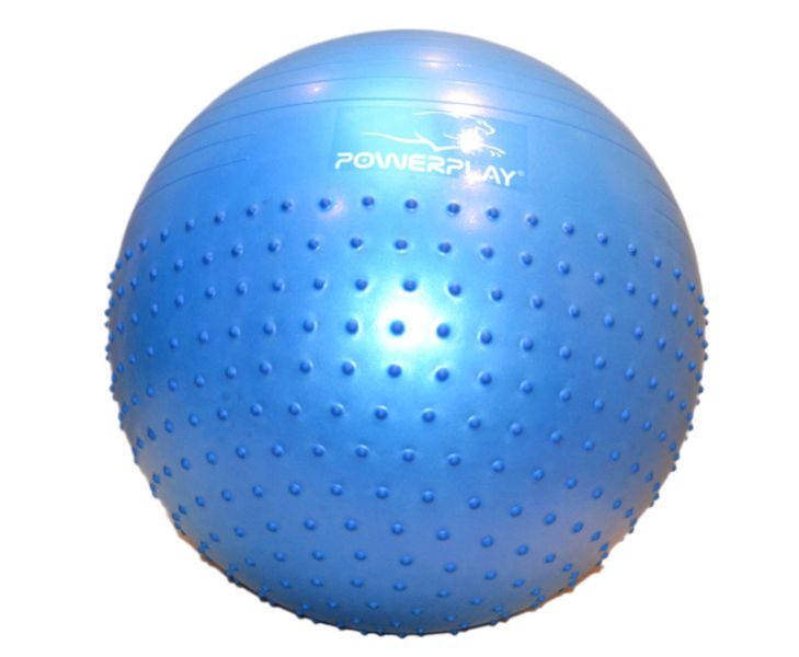 Мяч для фитнеса (фитбол) полумассажный PowerPlay 4003 Ø65 cm Gymball Синий + насос PP_4003_65_Blue фото