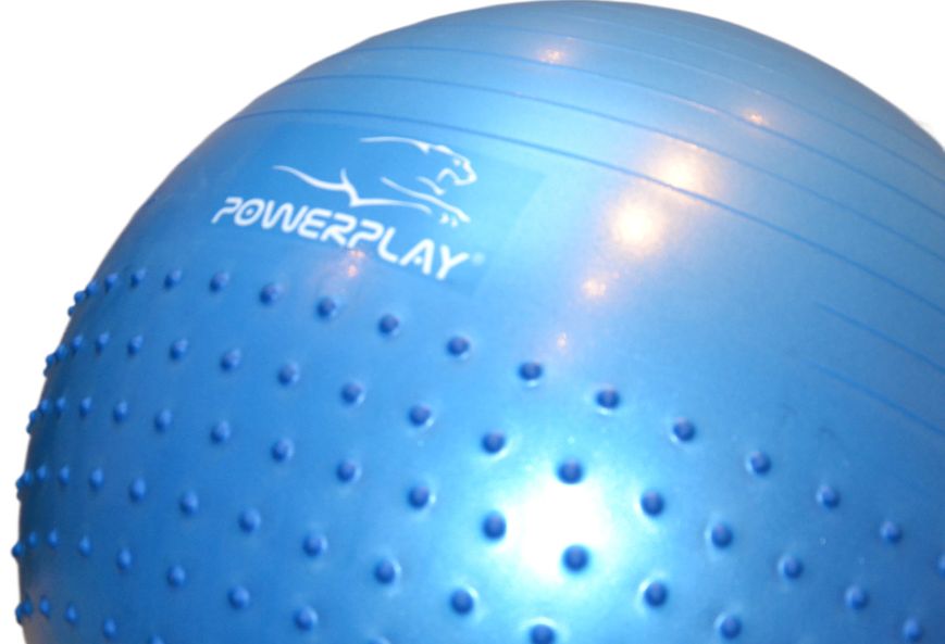 Мяч для фитнеса (фитбол) полумассажный PowerPlay 4003 Ø65 cm Gymball Синий + насос PP_4003_65_Blue фото